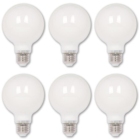 Westinghouse Bulb LED Dimmable 5.5W 120V G25 Glassobe Filament 2700K Clear E26 Med Base, 6PK 5017220